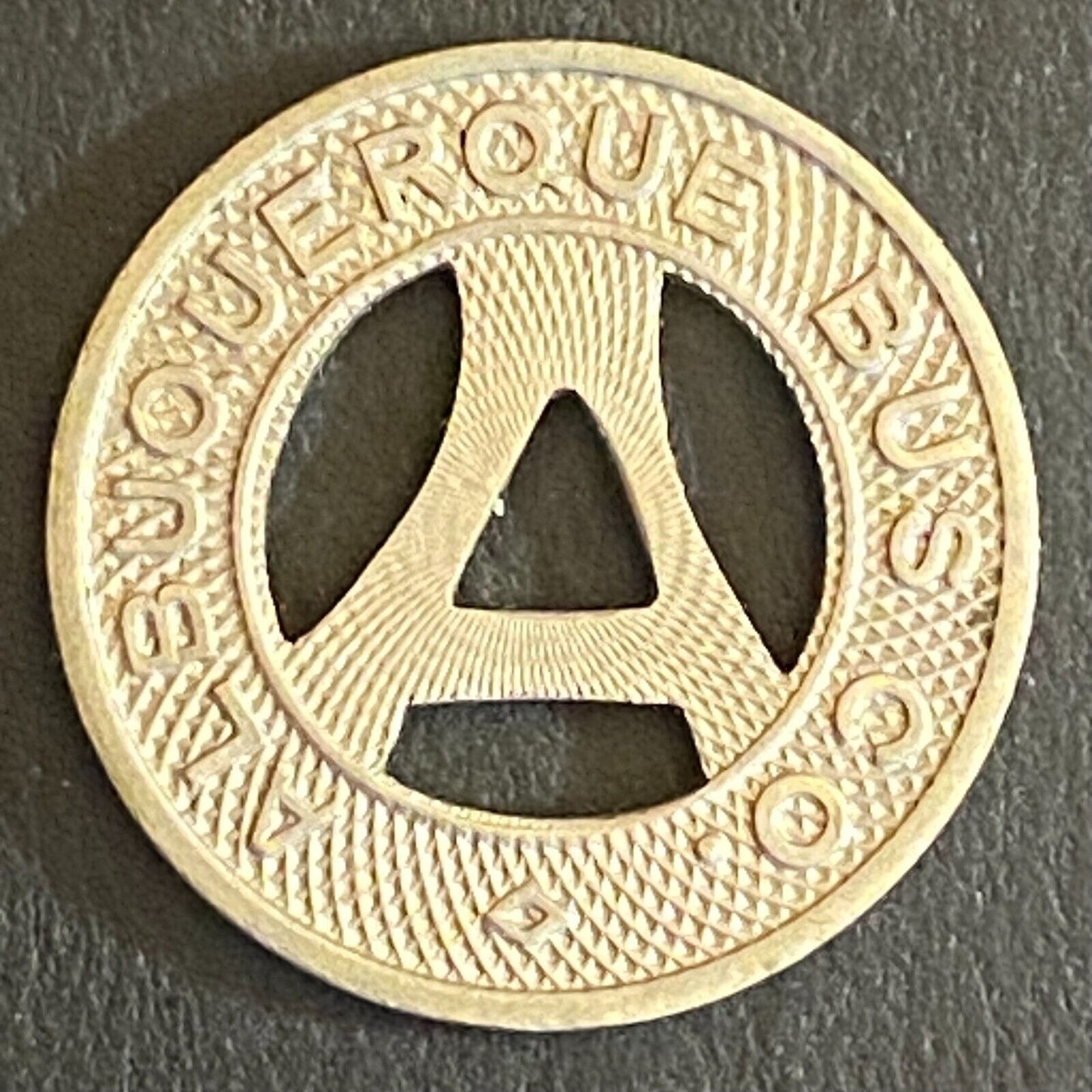 Albuquerque Bus Co. "Health Country" Transit Token 16mm VGC Hanging "A" (#7)