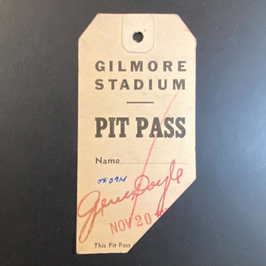 Gilmore Stadium (1934-52) Pit Pass "Doyle" Very Scarce c1950-52 VGC