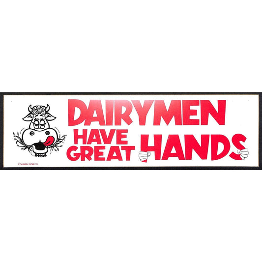 "Dairymen Have Great Hands" Cow Face Utters Funny Farming Bumper Sticker VGC