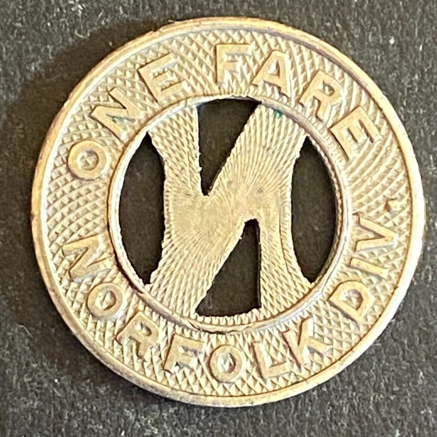 Virginia Electric & Pwr. Co. Norfolk Div. One Fare Transit Token 16mm