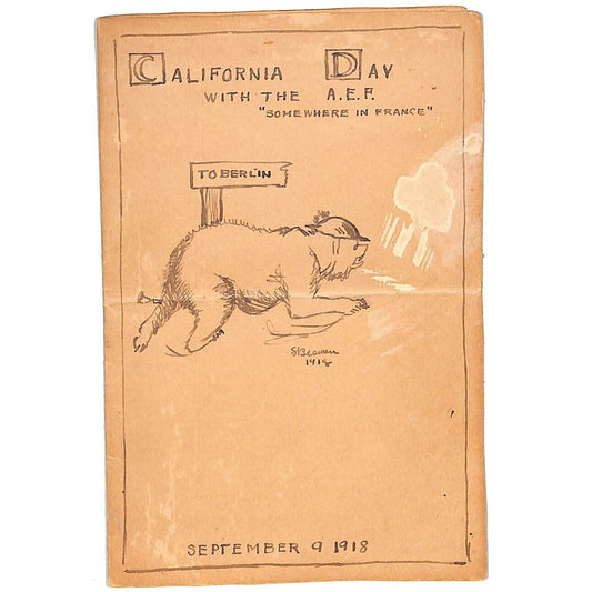 California Day in the A.E. F. "Somewhere in France" WWI Menu - List of Attendees