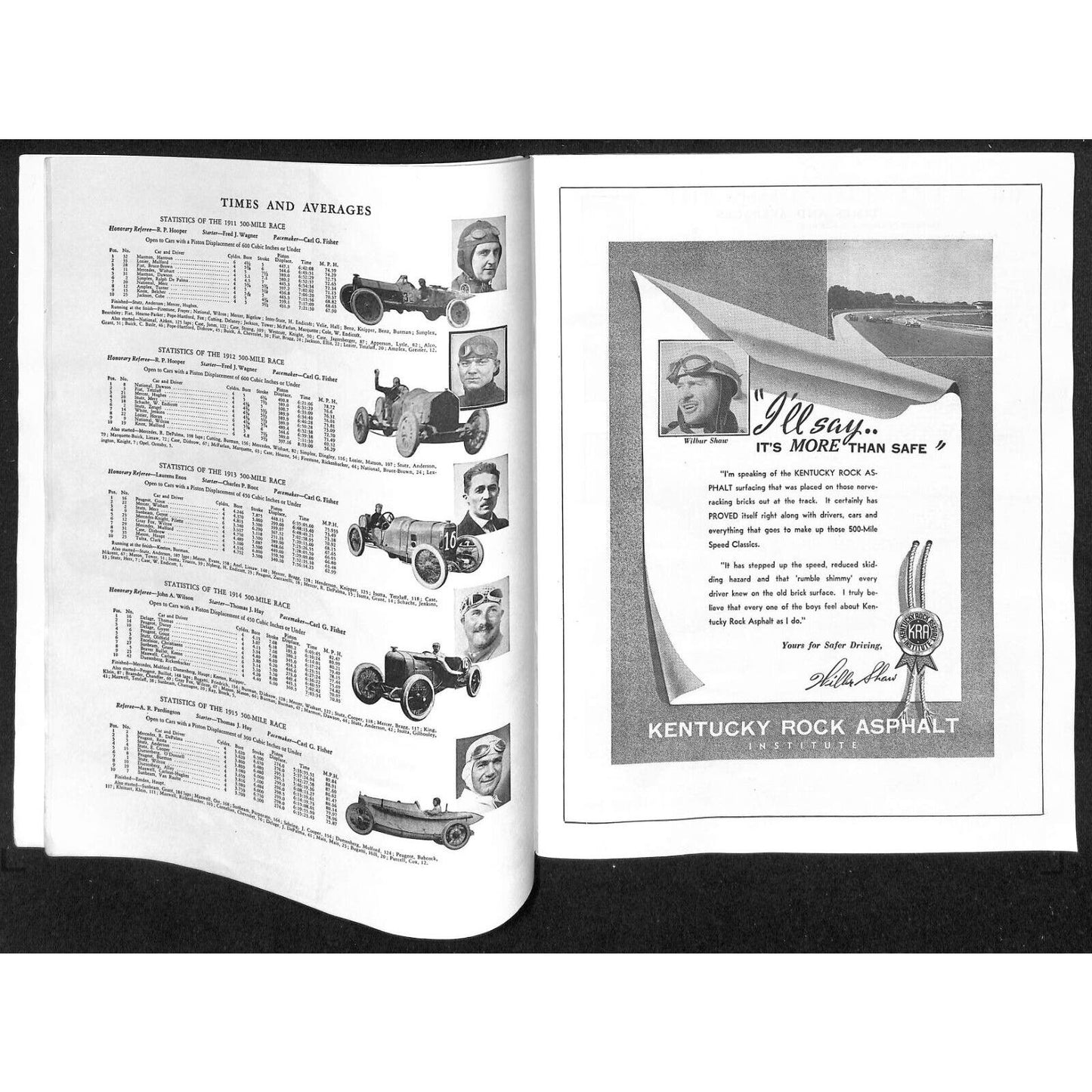 1951 Indianapolis 500 Program Racing 92pp 7.8oz VGC