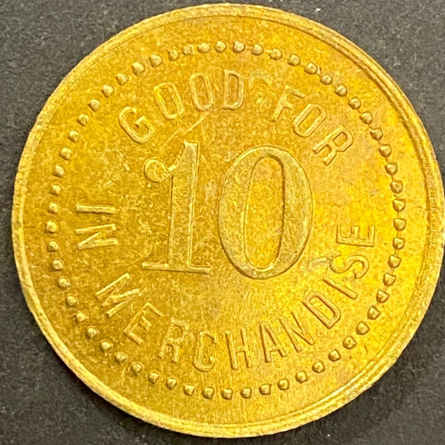 Bye & Company Taswell, IN G/F 10¢ in Merchandise Token 23mm (Gen Store?*) (#1)