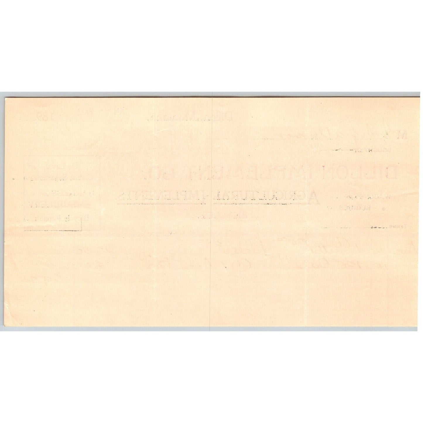 Dillon, MT Dillon Implement Co. Agricultural Bicycles 189x 1902 Billhead