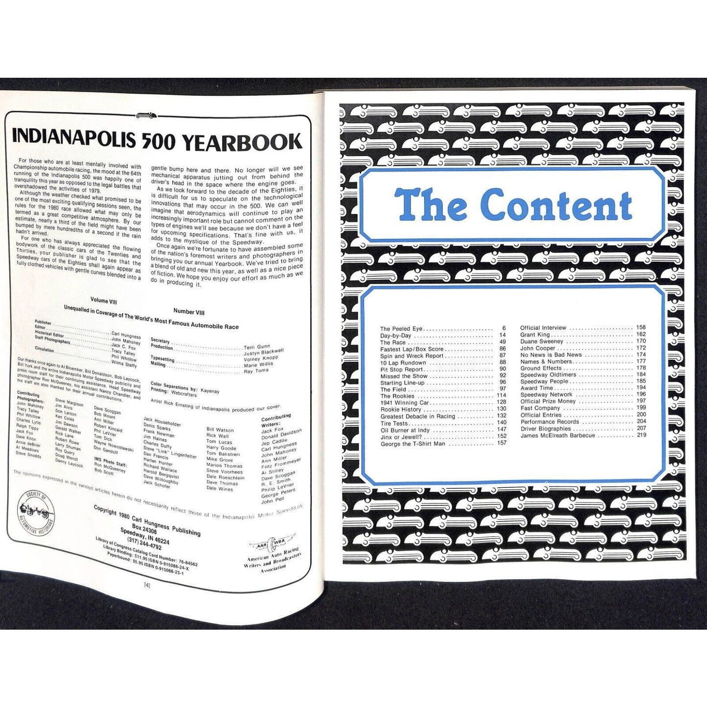1980 Hungness Indianapolis 500 Yearbook Racing VGC 219pp 1lb 6oz