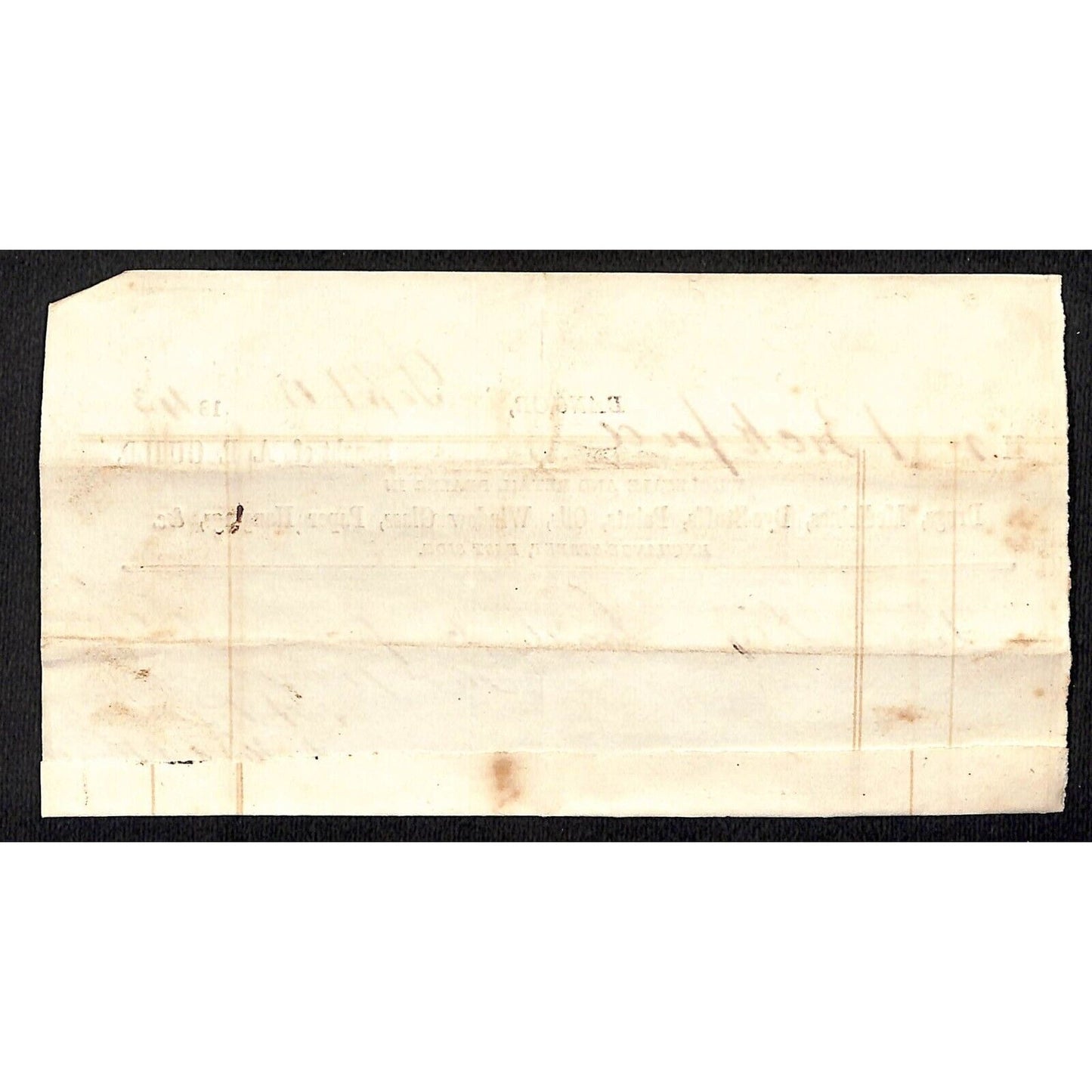 1843 Jabez Knowlton* / Bickford Newburgh, ME Gen Store A.P. Guild Receipt