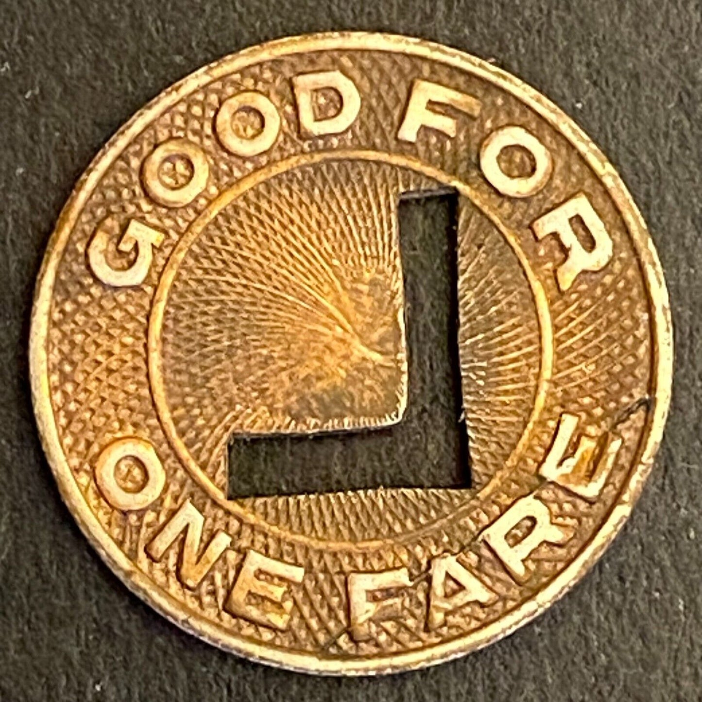 Lima City Lines (Ohio) G/F One Fare Transit Token 16mm c1946 (#4)