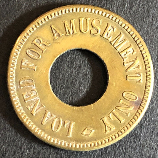 For Amusement Only - No Cash Value Brass Donut Game Token Diamond 21mm