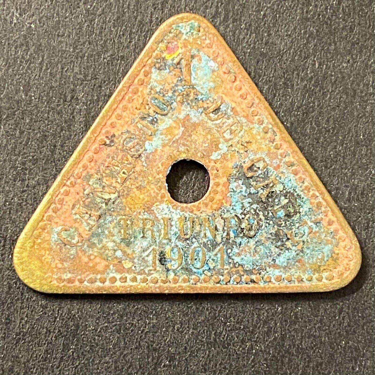 Triunfo Mexican Coffee Plantation Token 1901 Canasto Cafe "1" 26mm (#12)