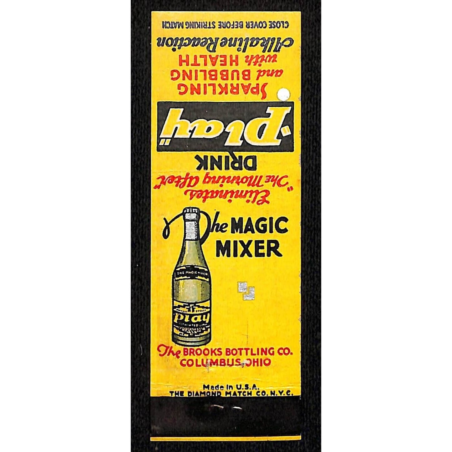 Play "The Magic Mixer" Matchbook Cover VGC w/ Silver Ink Accents c1930's