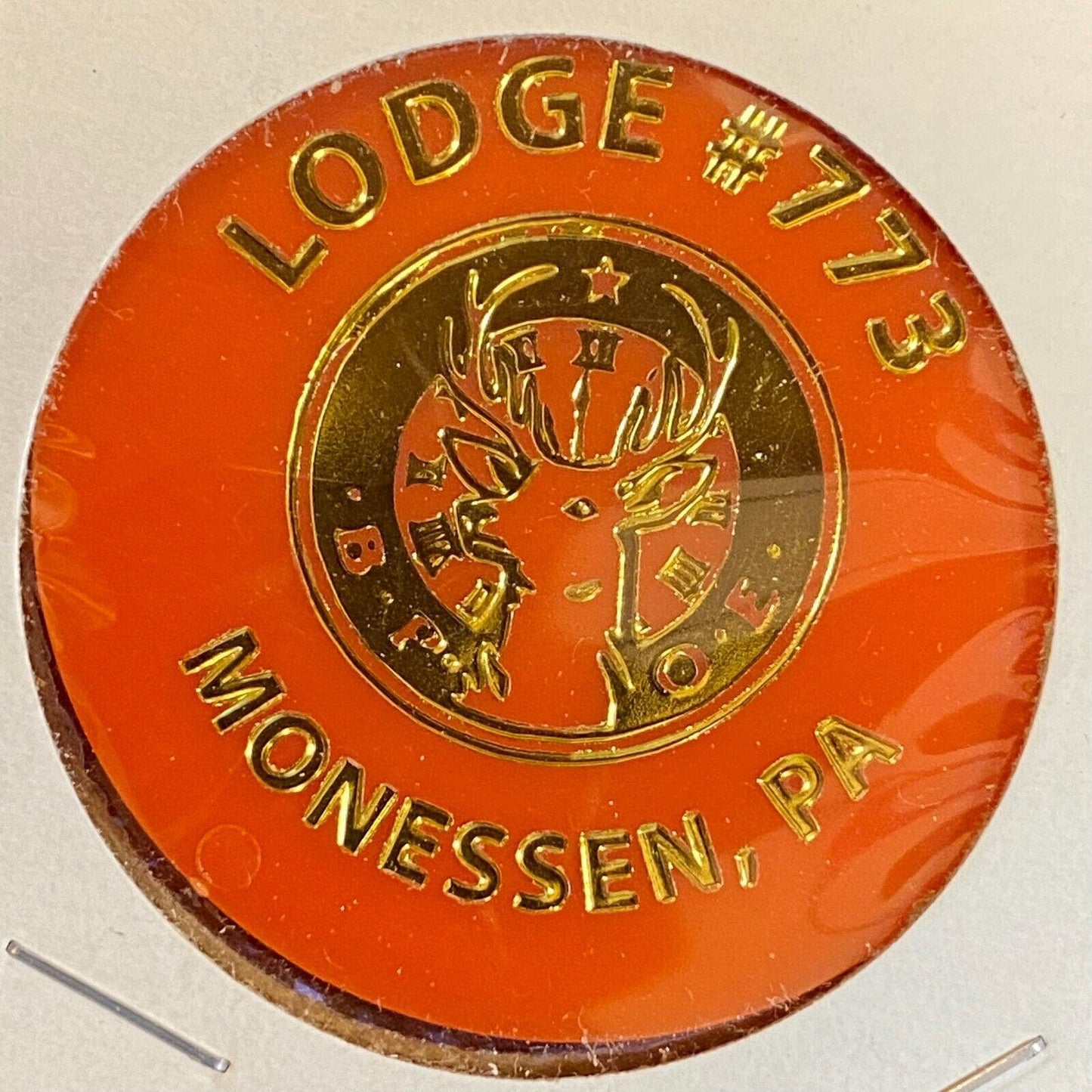 Monessen, PA BPOE Lodge 773 c1980's Plastic Token "G/F One Large Draft"