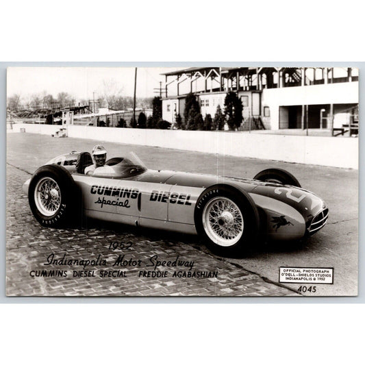 Indianapolis Speedway 1952 Freddie Agabashian RPPC* O'Dell-Shields Postcard