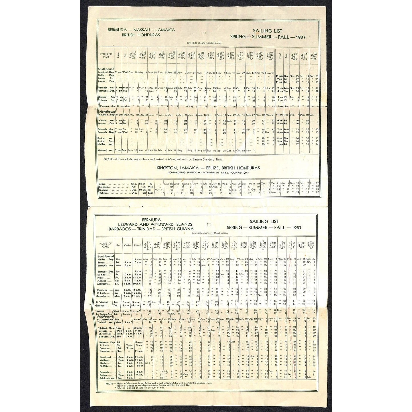 Canadian National Steamships "Lady Liners" 1937 Bermuda West Indies Brochure