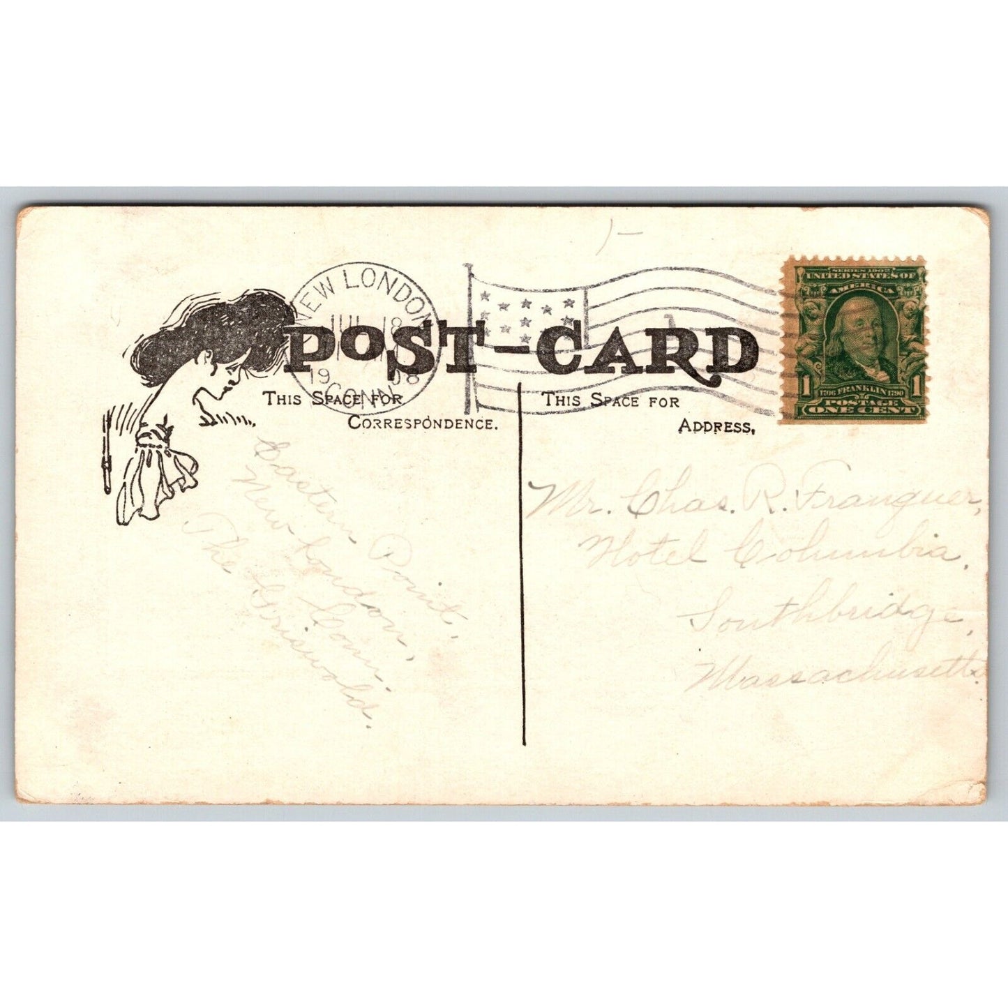Funny Cute Romantic Postcard - "I am so Lonesome Here Without You" PM 1908