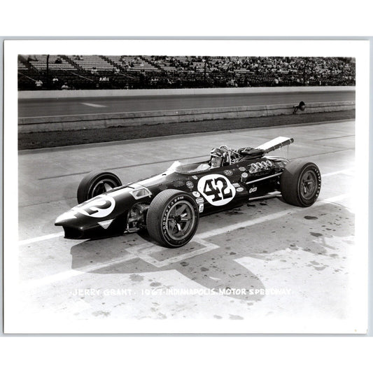 Jerry Grant #42 1967 Indianapolis Motor Speedway 8" x 10" Photo IMS Stamp VGC