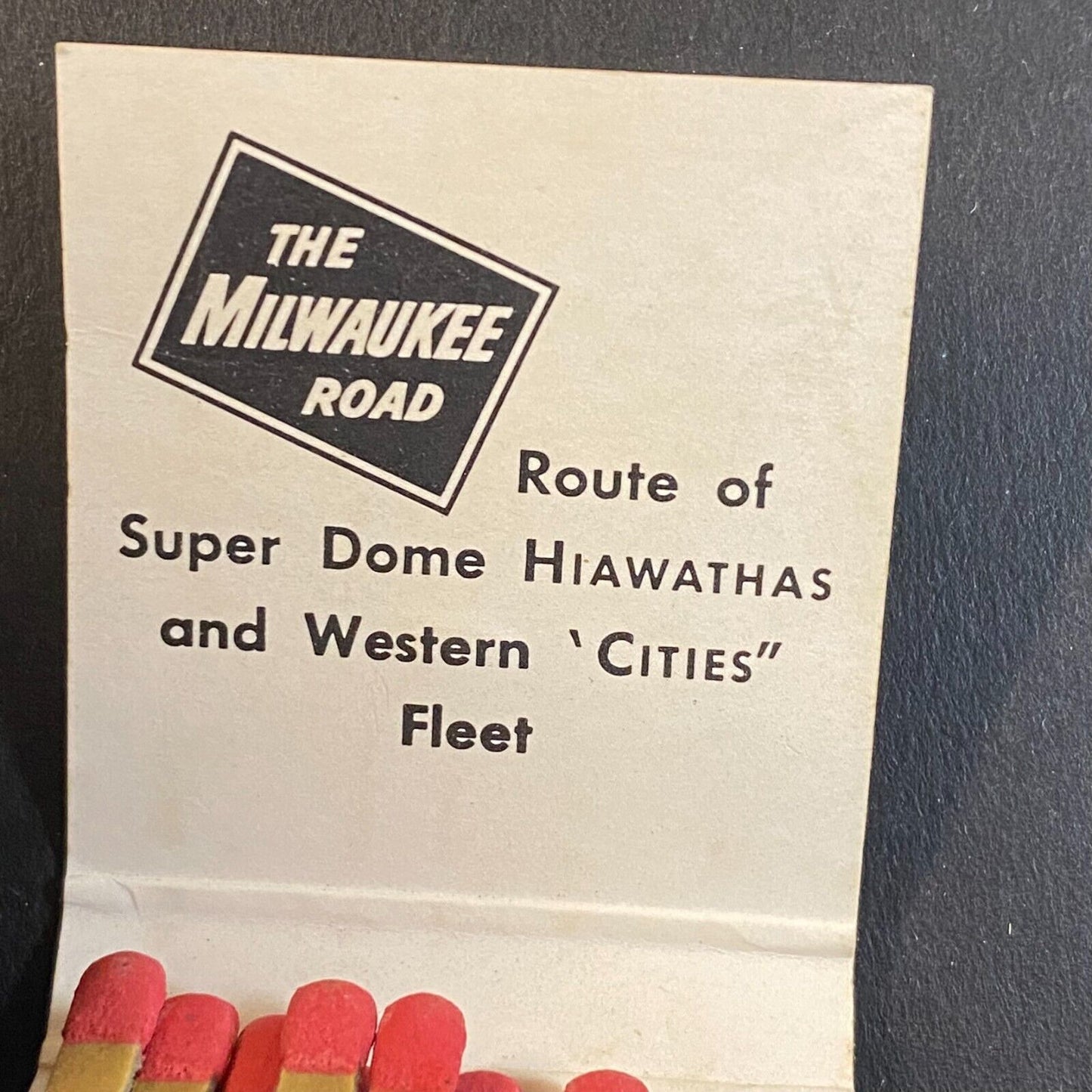 Milwaukee Road "Flexi-Van" Railroad Half Full Matchbook c1960's VGC Scarce