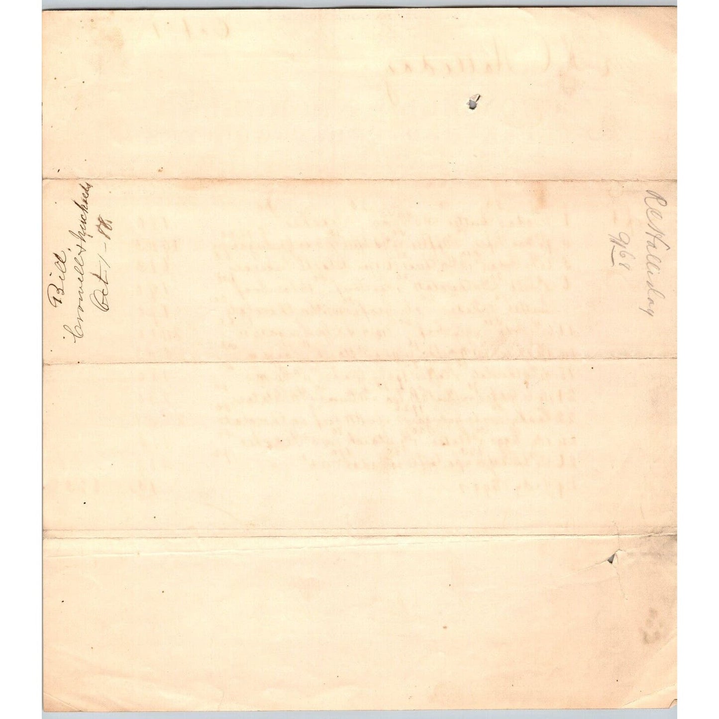 Dillon MT Crowell & Nuckolls Oct. 1888 Billhead Fancy Groceries R.C. Halliday*