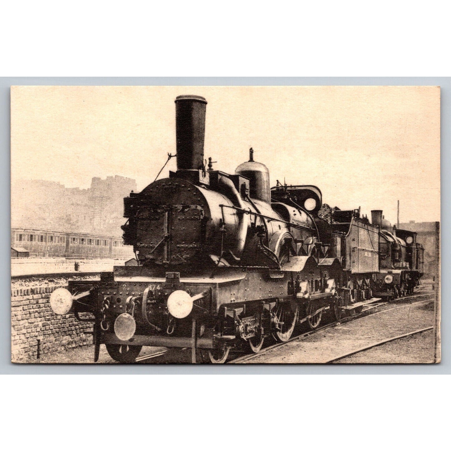 French Railroad RPPC* Postcard Machine 2874 Series 2861-2911 c1877-1882 H.M.P.
