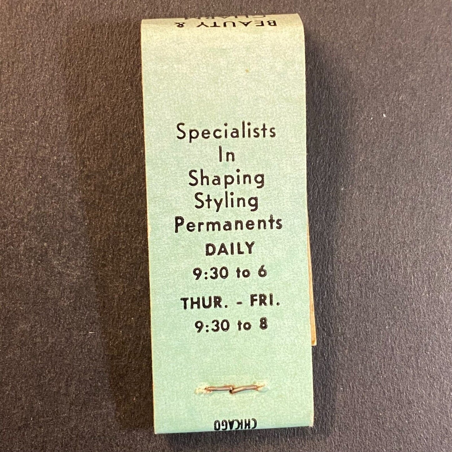 Golden Halo Beauty Salon Full Slim 10-Strike Matchbook c1950's-60's - VGC