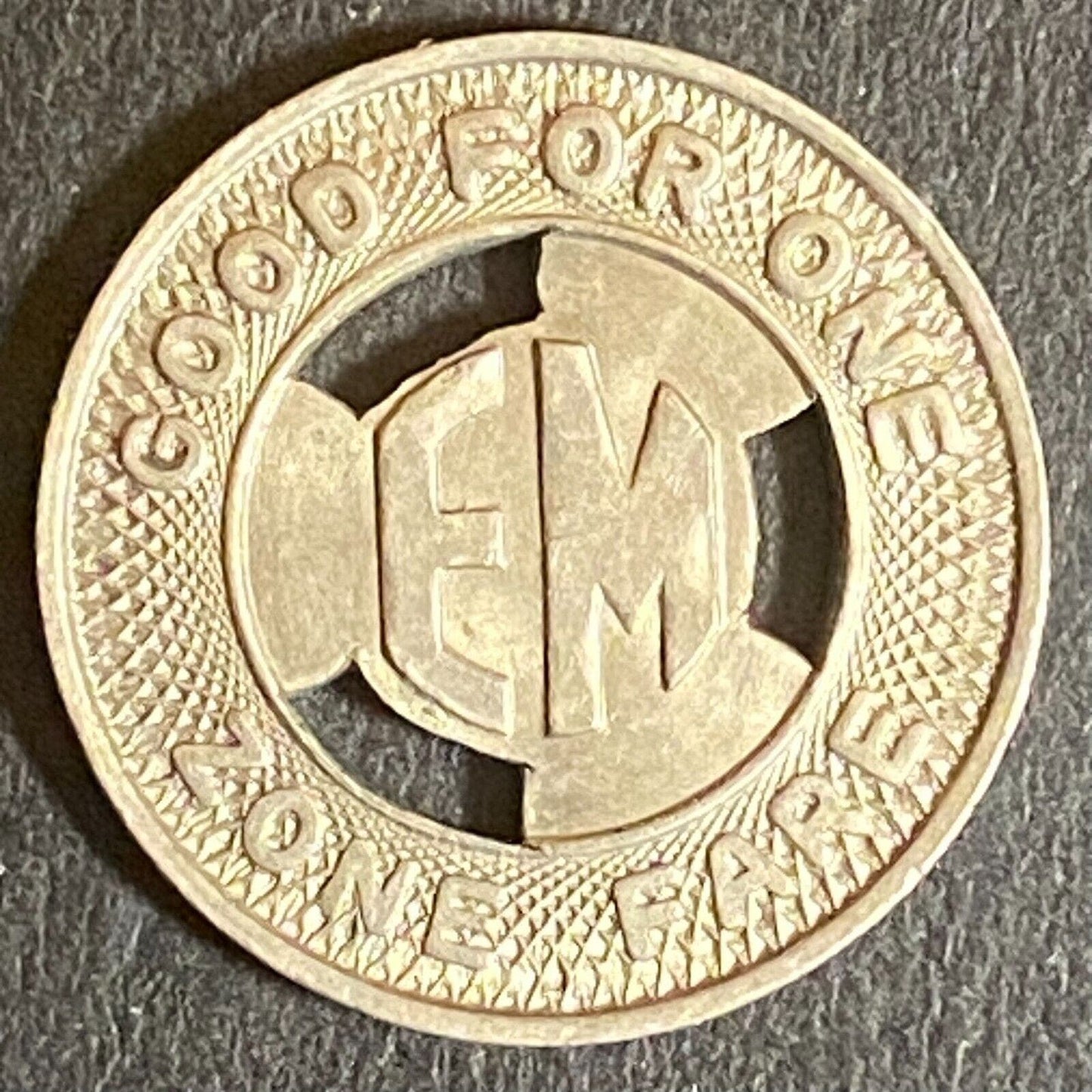 Eastern Massachusetts St. RY. Co. G/F One Zone Fare WM Transit Token 16mm c1965