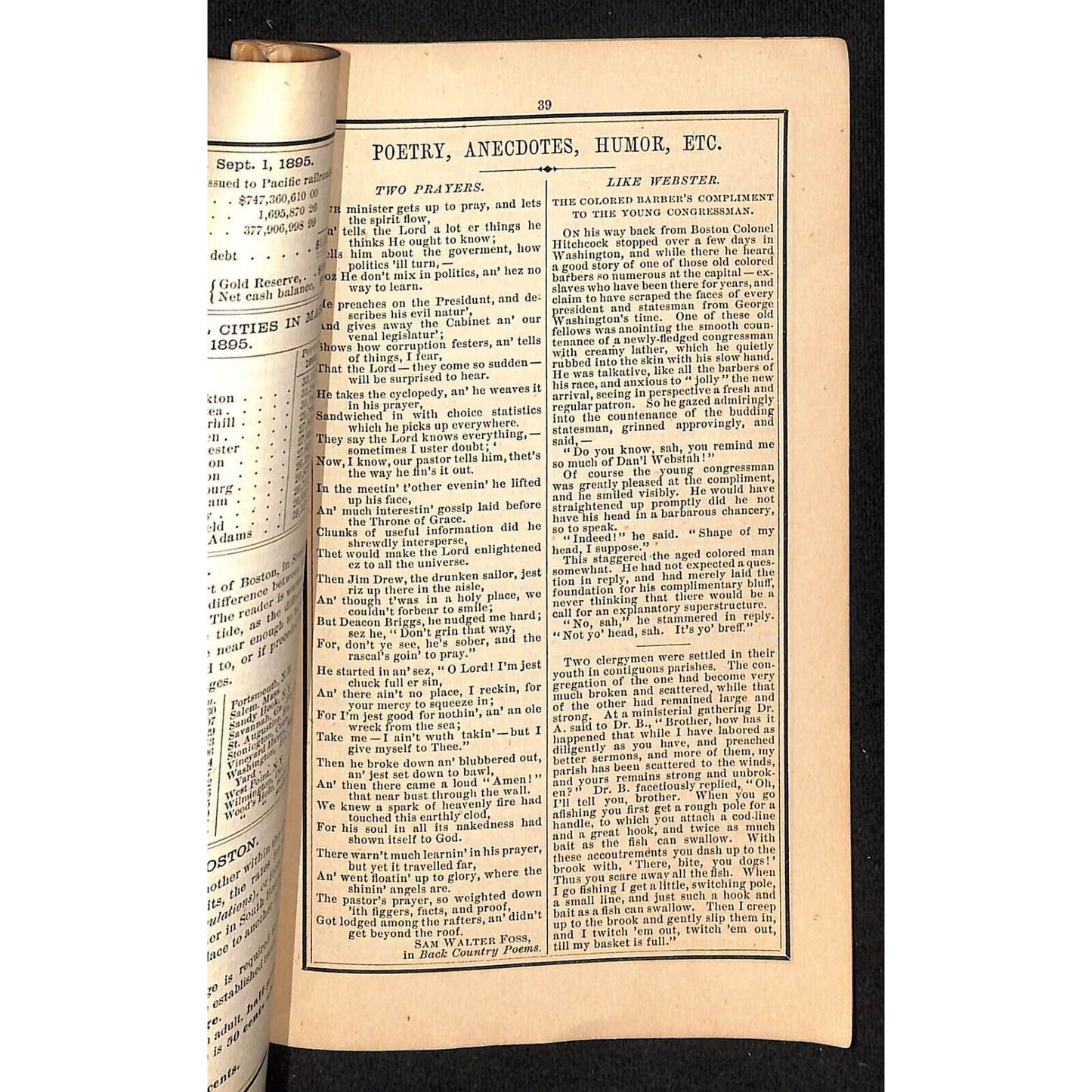1896 Old Farmer's Almanac 48pp* Wilson Ware & Co. Boston - Missing Back Cover