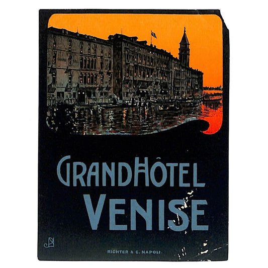 Grand Hotel Venise Luggage Label Vintage Original