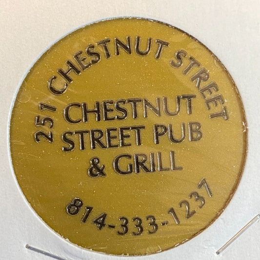 Meadville, PA Chestnut Street Pub & Grill c1990's Plastic Token "G/F One Beer"