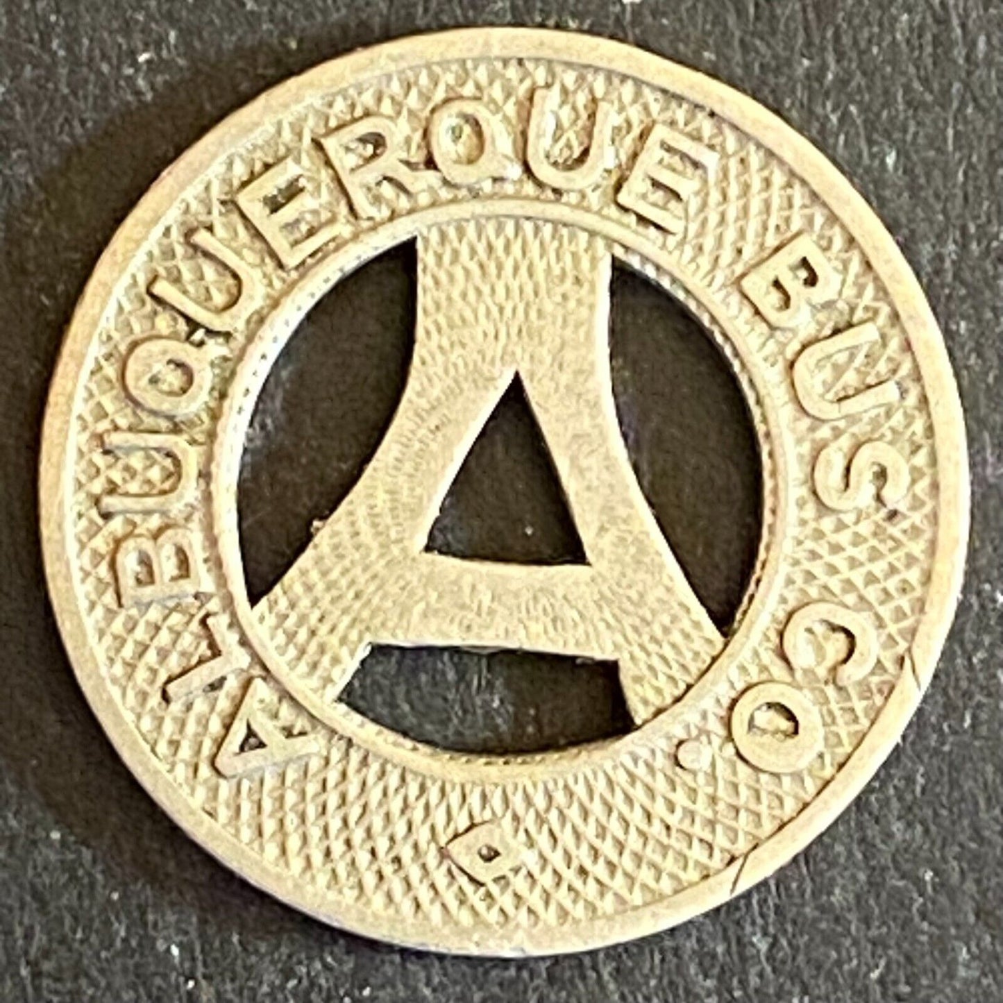 Albuquerque Bus Co. "Health Country" Transit Token 16mm VGC Hanging "A" (#18)