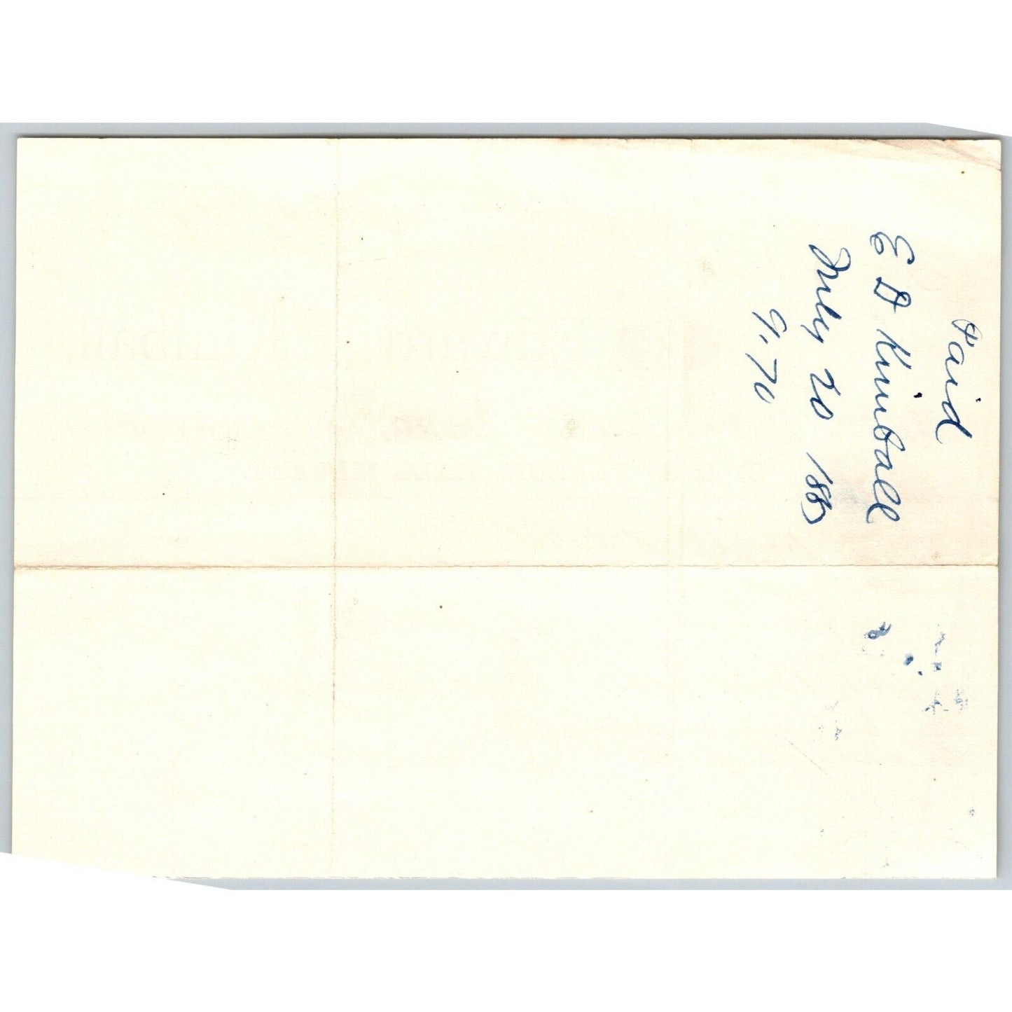 Edward D. Kimball Beef Pork Tallow Lard Boston, MA 1883 Billhead VGC