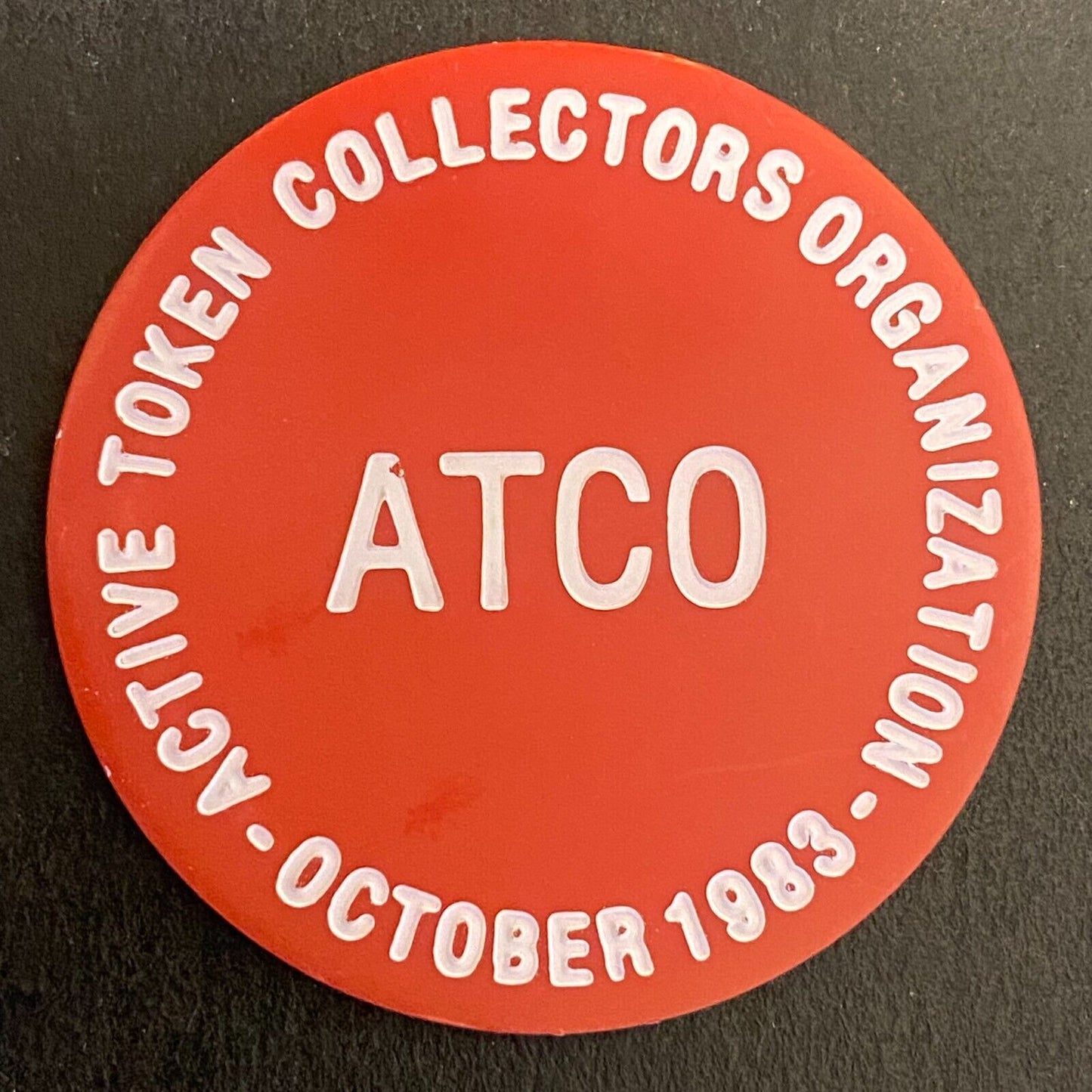 ATCO "Active Token Collectors" 1983 Denver, CO 41mm Plastic Token Scarce