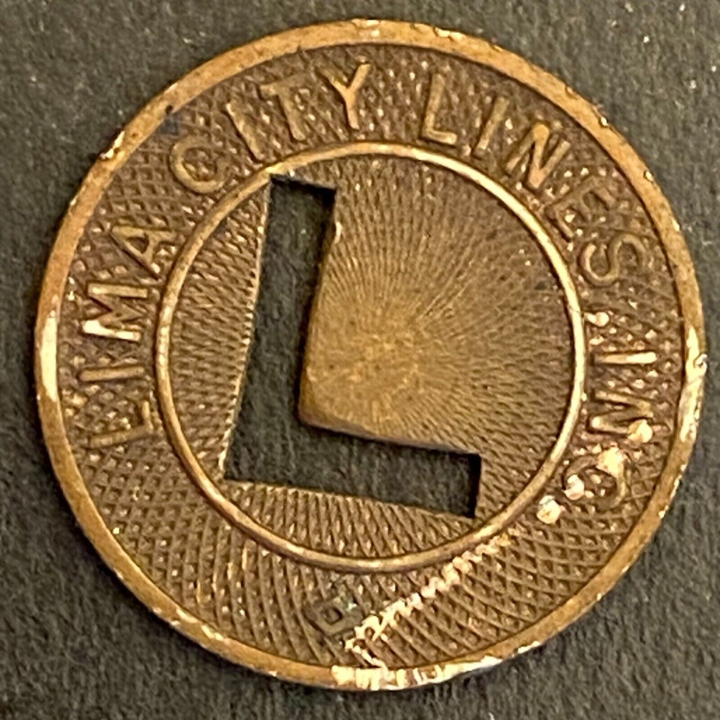 Lima City Lines (Ohio) G/F One Fare Transit Token 16mm (#2)
