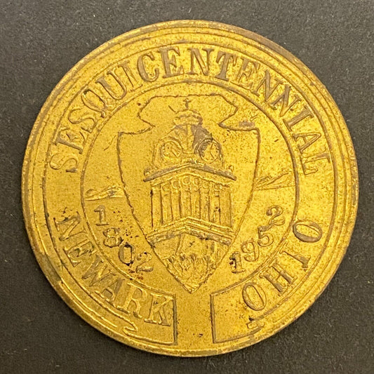Newark, Ohio Sesquicentennial 1802 - 1952 G/F 50¢ Brass Trade Token 32mm (#13)