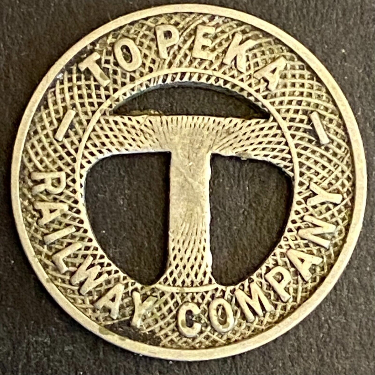 Topeka Railway Company G/F One Fare Transit Token 20mm