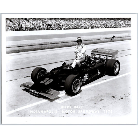 Jerry Karl #30 1975 Indianapolis Motor Speedway 8" x 10" Photo IMS Stamp VGC