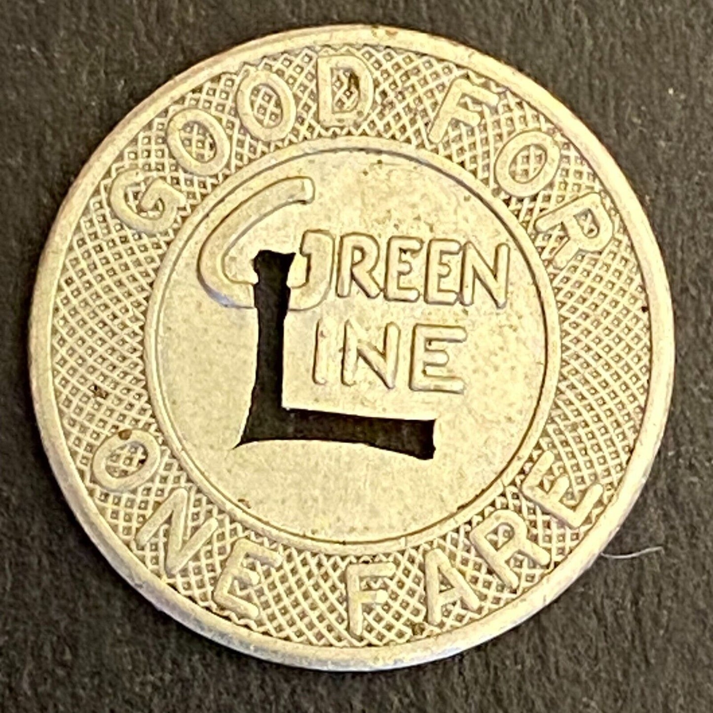 Green Line Transit Token Covington C.N. & C.T Transp. Co. G/F One Fare 16mm (#2)