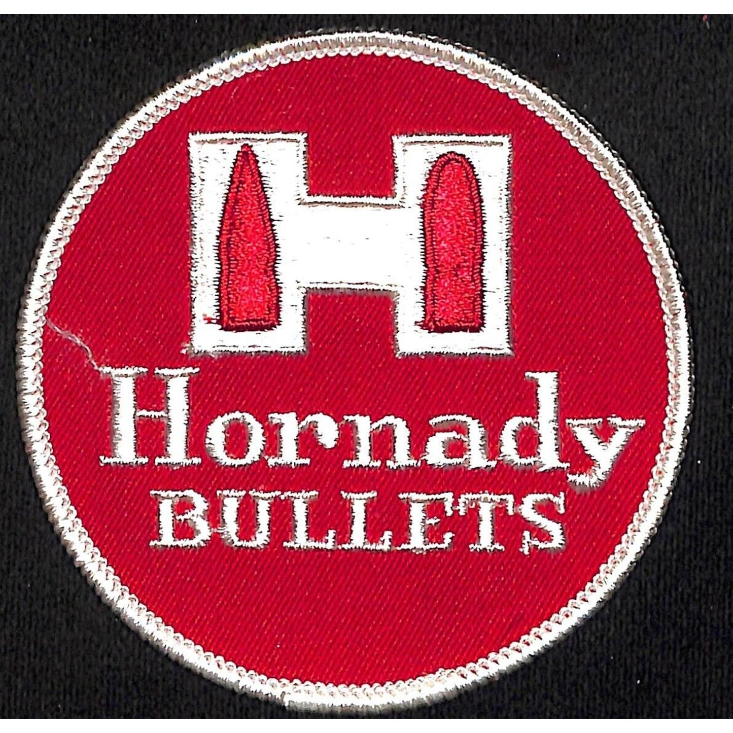 Hornady Bullets Vintage Emb. 3 1/2" Patch White Border c1970's-80s NOS VGC