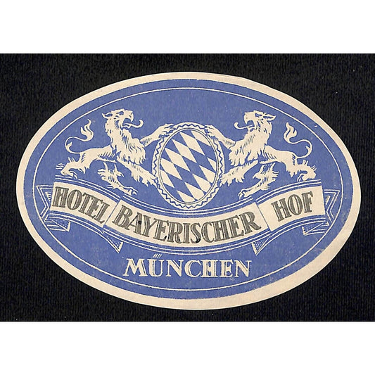 Hotel Bayerischer HOF Munchen Original Luggage Label NOS VGC (#5)
