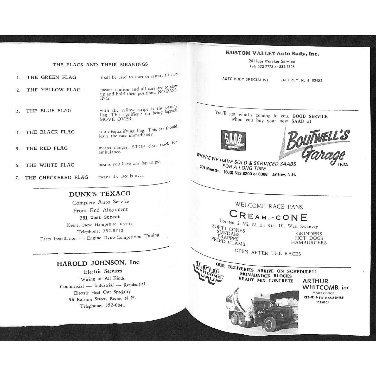 Monadnock Speedway Auto Racing Program Winchester, NH 8/17 1973 14pp* Scarce