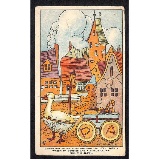 Find the Clown Game Insurance Co. Wm. J. Flinn Harrisburg, PA c1920s Trade Card