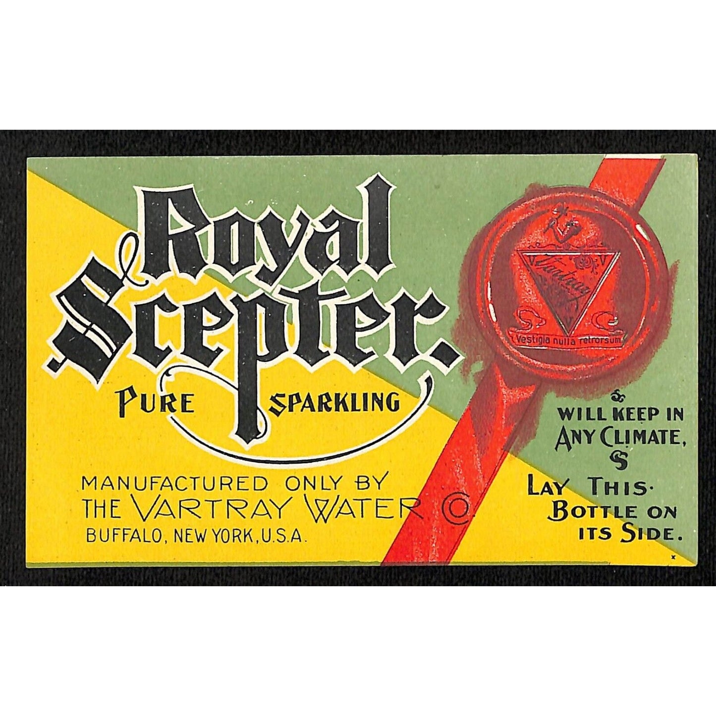 Royal Scepter Beverage Label Vartray Water Co. Buffalo, NY c1920's-30's