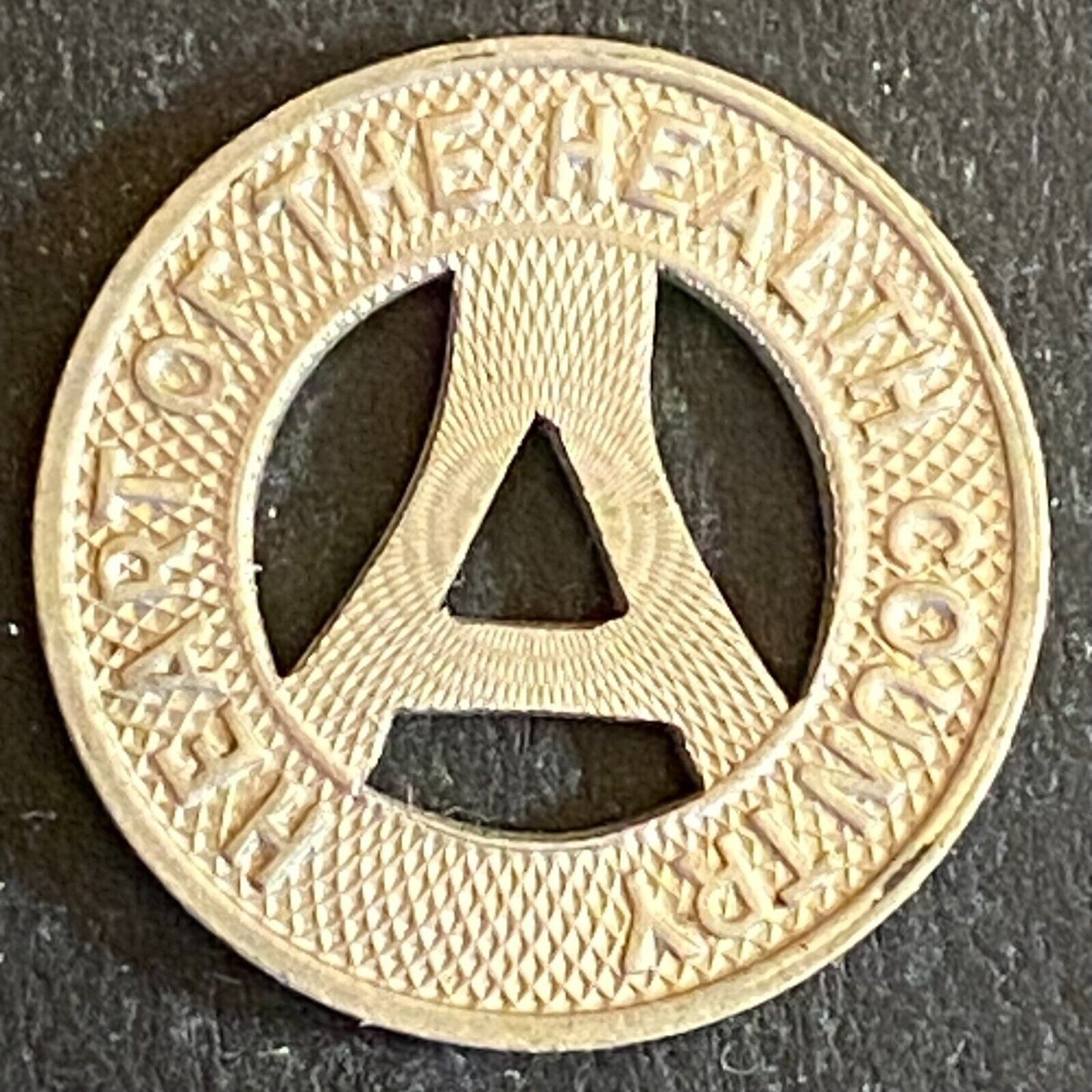 Albuquerque Bus Co. "Health Country" Transit Token 16mm VGC Hanging "A" (#27)