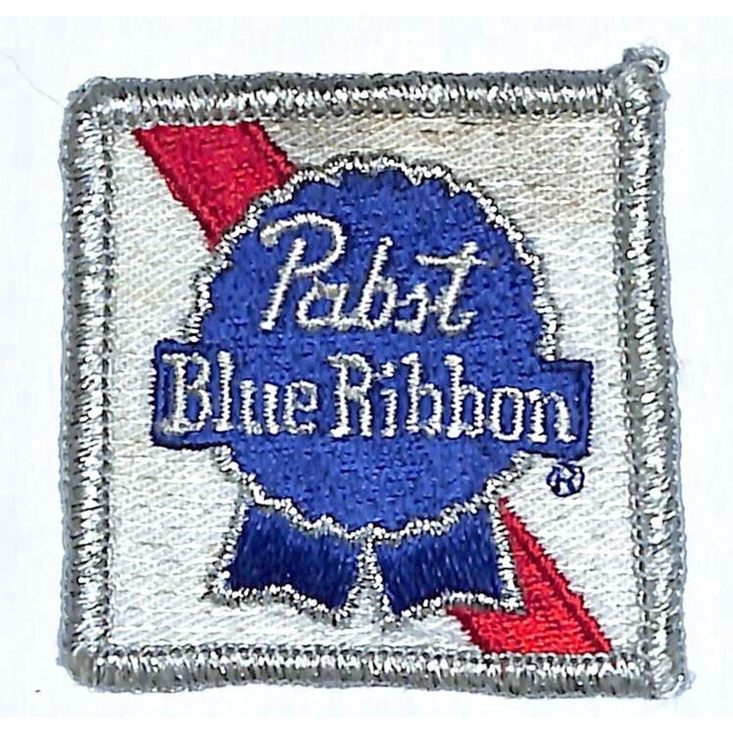 Pabst Blue Ribbon Beer Patch Vintage 2" w/ Glitter Thread Borders c1975-85 (#7)