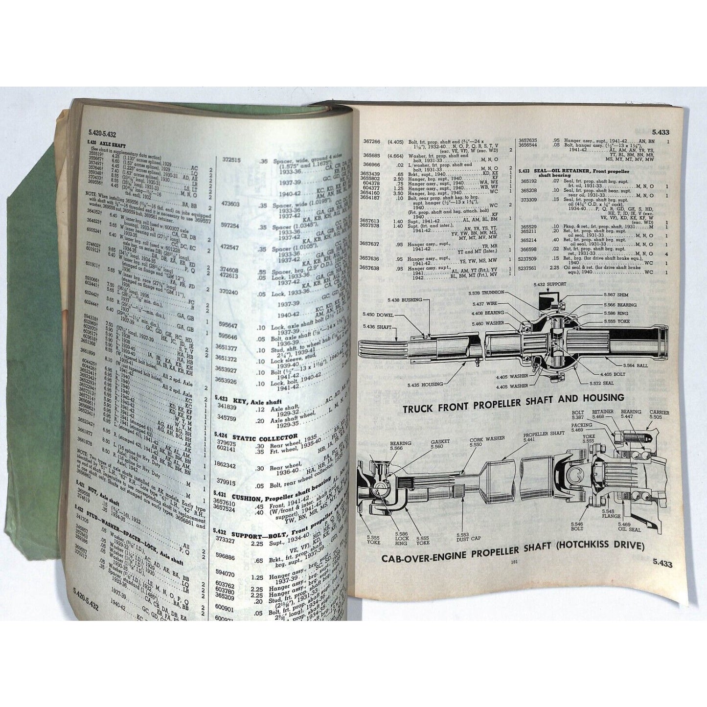 1929 - 1942 Chevrolet Master Parts Price List Manual 550+pp 2 1/4 lbs.