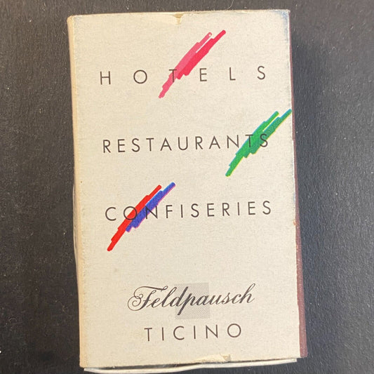 Feldpausch Ticino Hotels Restaurants Confectioner Vintage Matchbox VGC Scarce