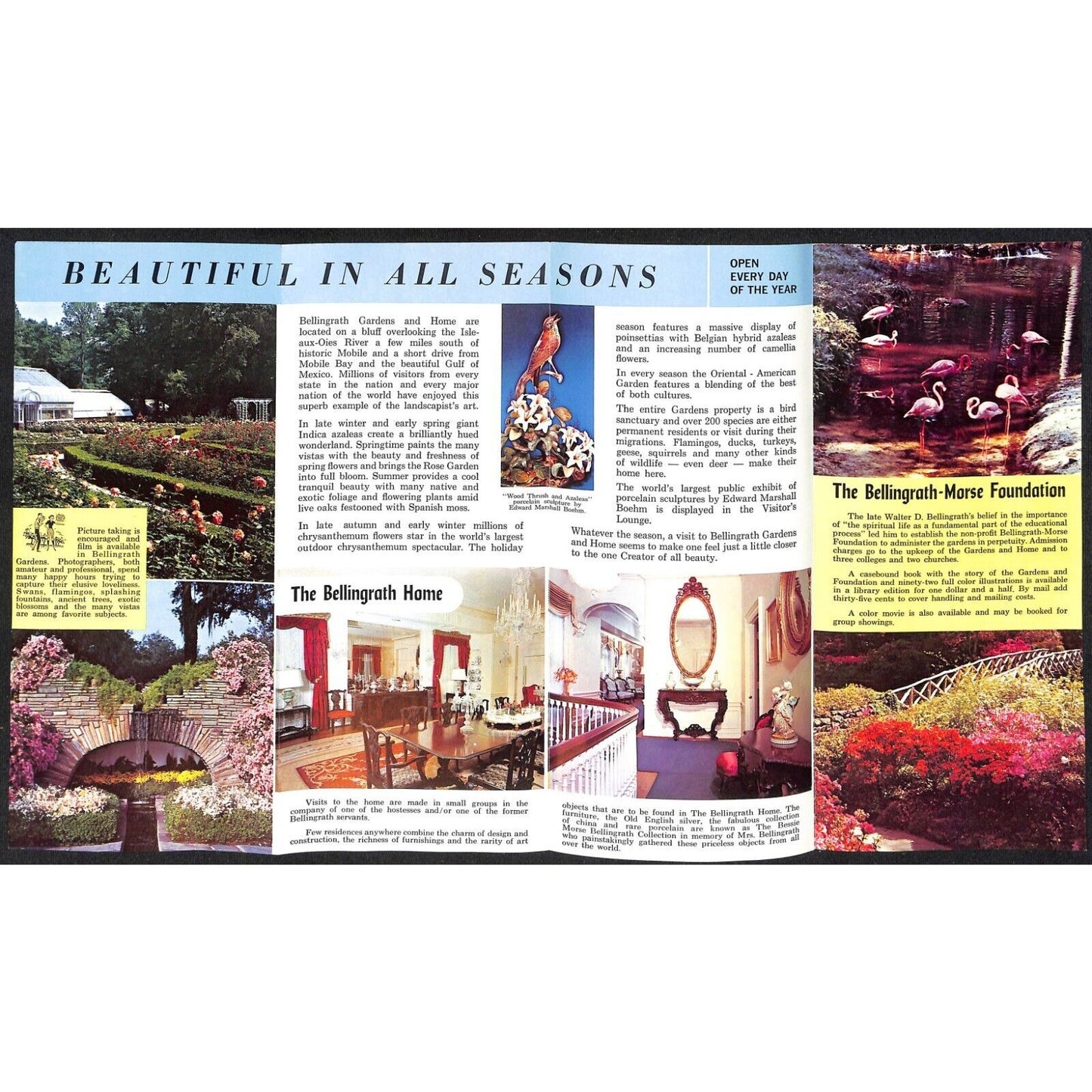 Bellingrath Gardens and Home Theodore, AL c1970 Travel Brochure VGC