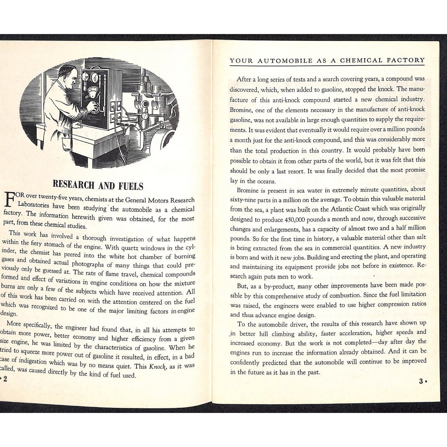 General Motors 1938 "Chemistry and Wheels" Booklet 23pp VGC