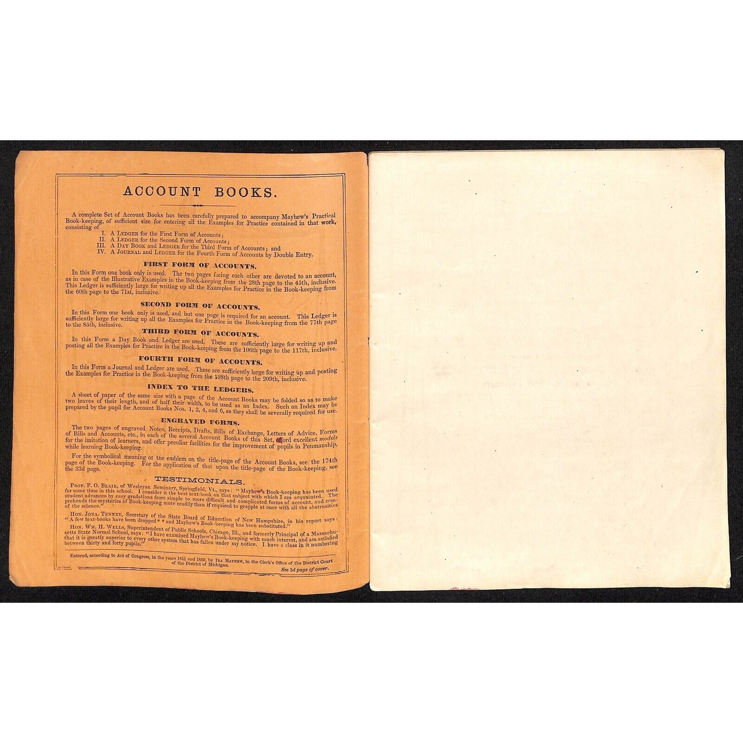 Nichols and Hall / Mayhew's Book-Keeping Account Book for 1860 Merchant 24pp*