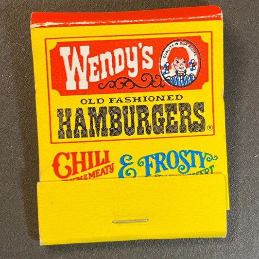 Wendy's Old Fashioned Hamburgers Full Matchbook c1973-80's VGC