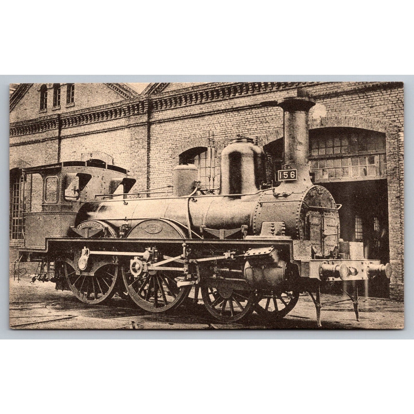French Railroad RPPC* Postcard Machine 156 c1900 H.M.P.