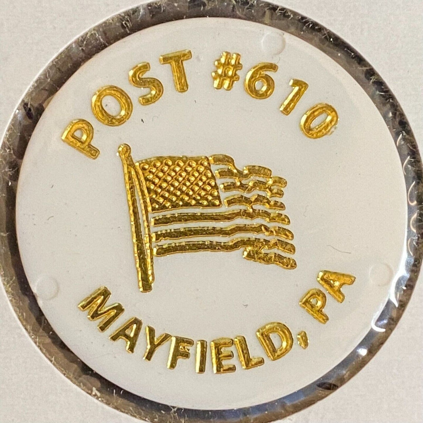 Mayfield, PA American Legion Post #610 c1980's Plastic Token "G/F Mug of Beer"